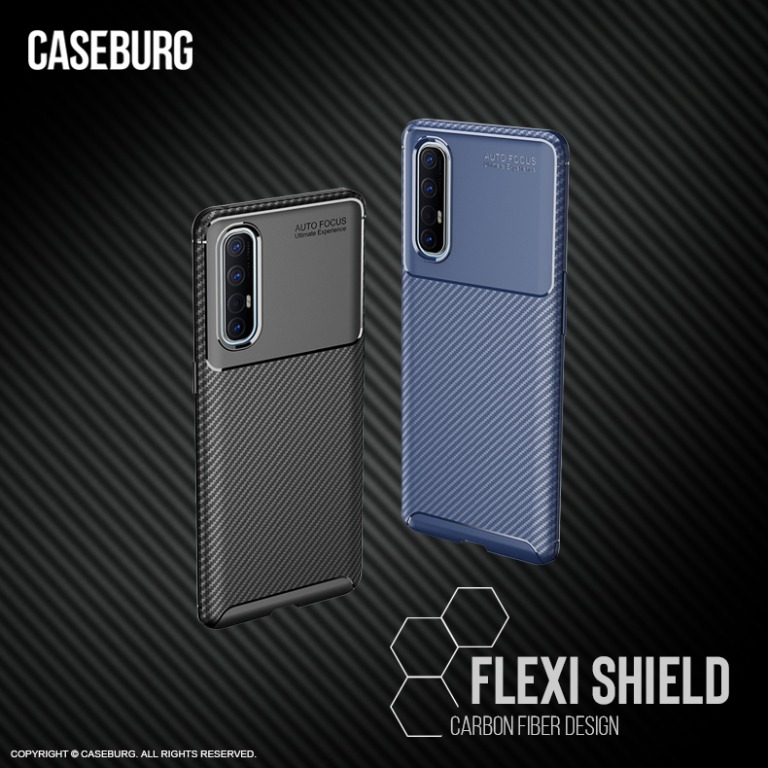 OPPO Reno3 Pro CASEBURG Flexi Shield 碳纖維紋設計 保護軟套 手機軟殼 3897A