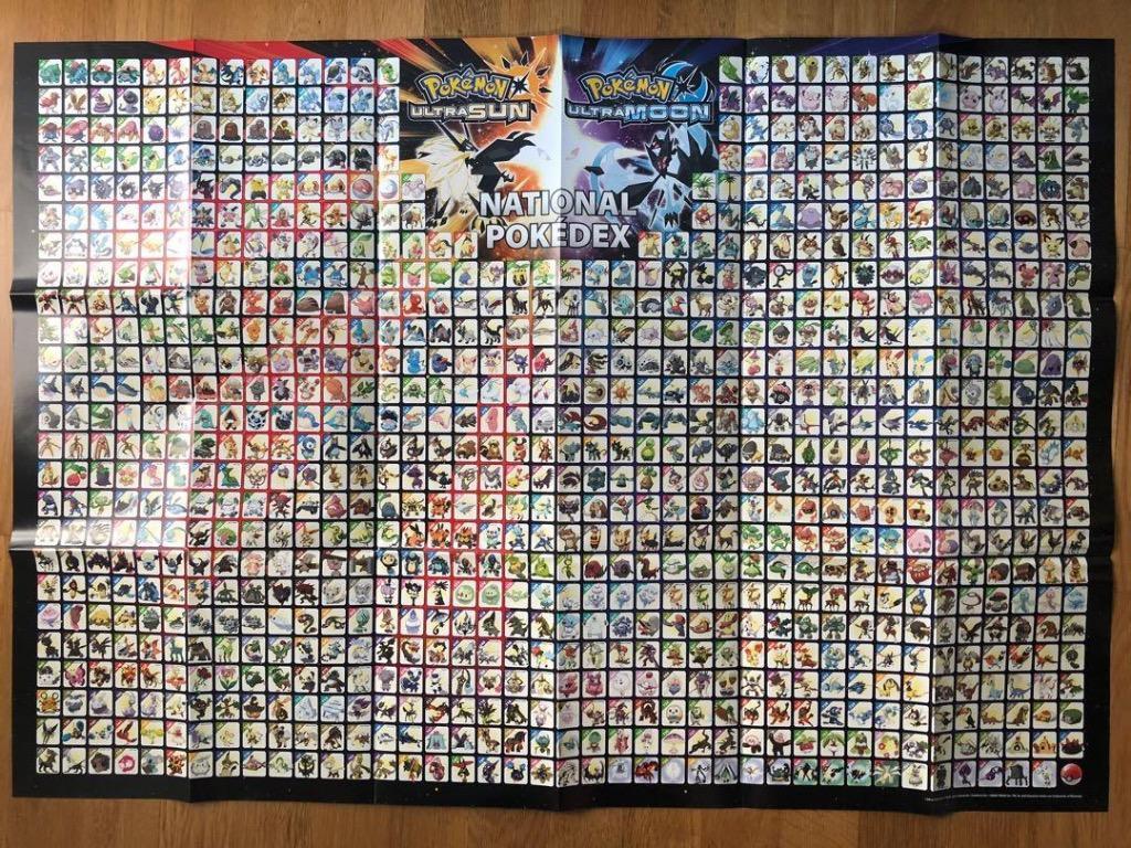 Pokemon Ultra Sun & Ultra Moon National Pokédex Alola FullSize Poster, Toys & Games, Video