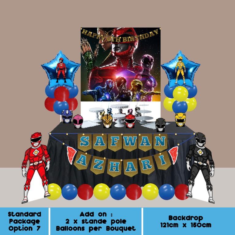 Power Rangers Theme Party Decoration For Birthday Standard Package Price Start From Option 1 63 80 More Designs Themes Are Available For Your Backdrop Free Delivery Set Up And Tear Down Design