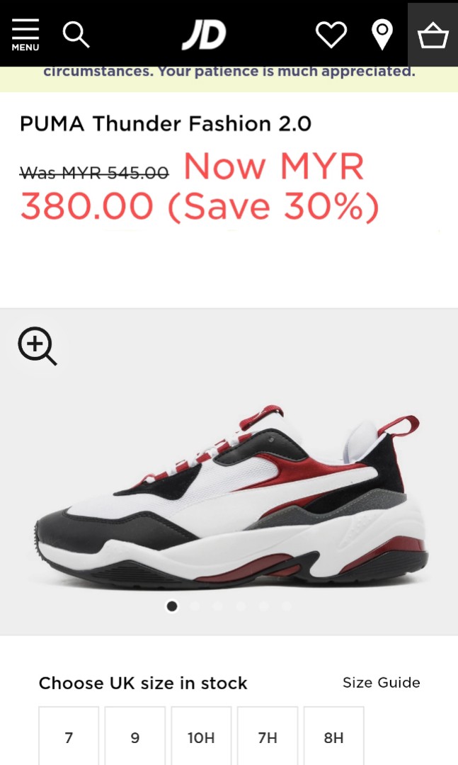 Puma thunder size 5 2025