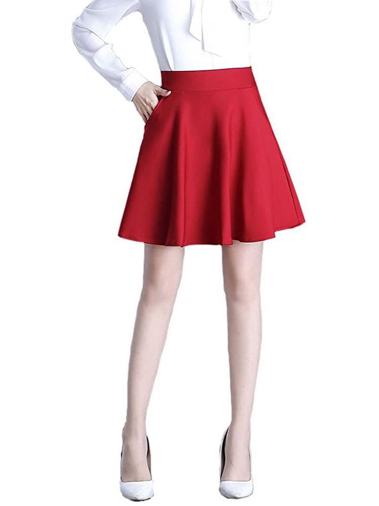 Red skater skirt near me clearance