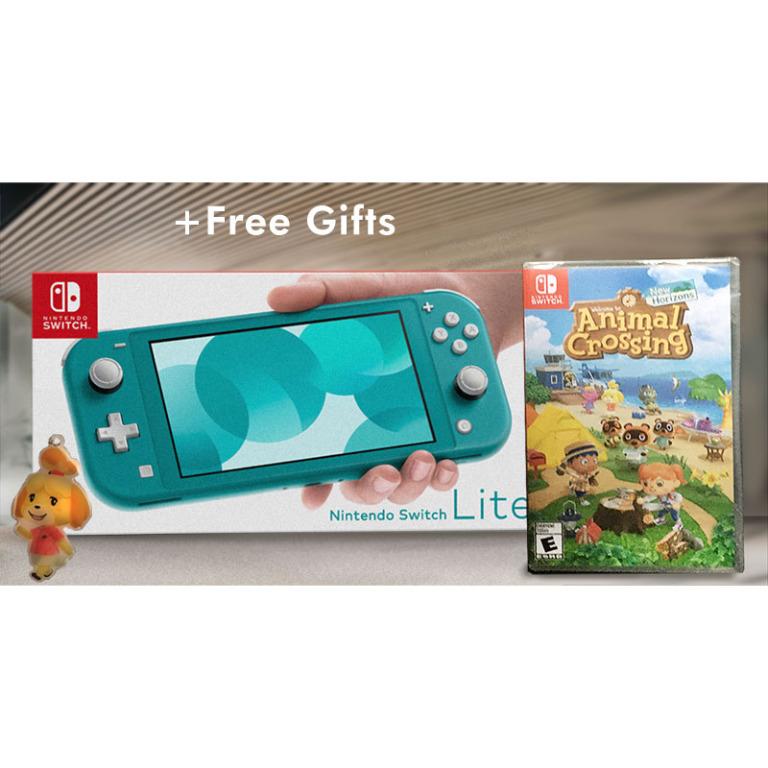 nintendo switch lite turquoise animal crossing bundle