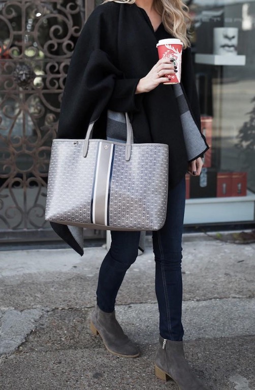 Tory burch french gray gemini link tote clearance