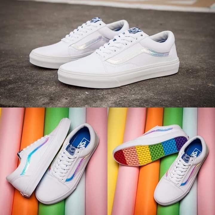 Vans Rainbow White Canvas 😍, Everything 