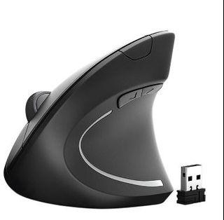 Wireless Wireless Vertical Ergonomic Upright Optical 5 Buttons USB 2.4G Mouse for PC Laptop Desktop.