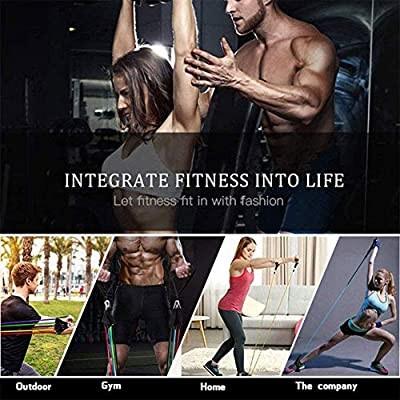 11 Pack Resistance Bands Set Including 5 Stackable Exercise Bands