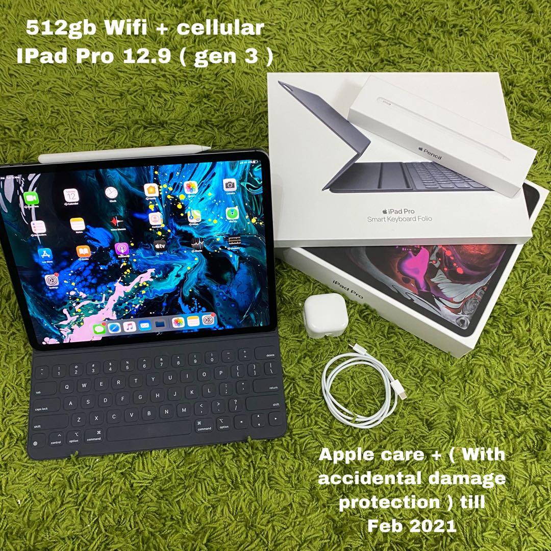 512gb Cellular Applecare Ipad Pro 12 9 Apple Pencil 2 Mobile Phones Tablets Tablets On Carousell