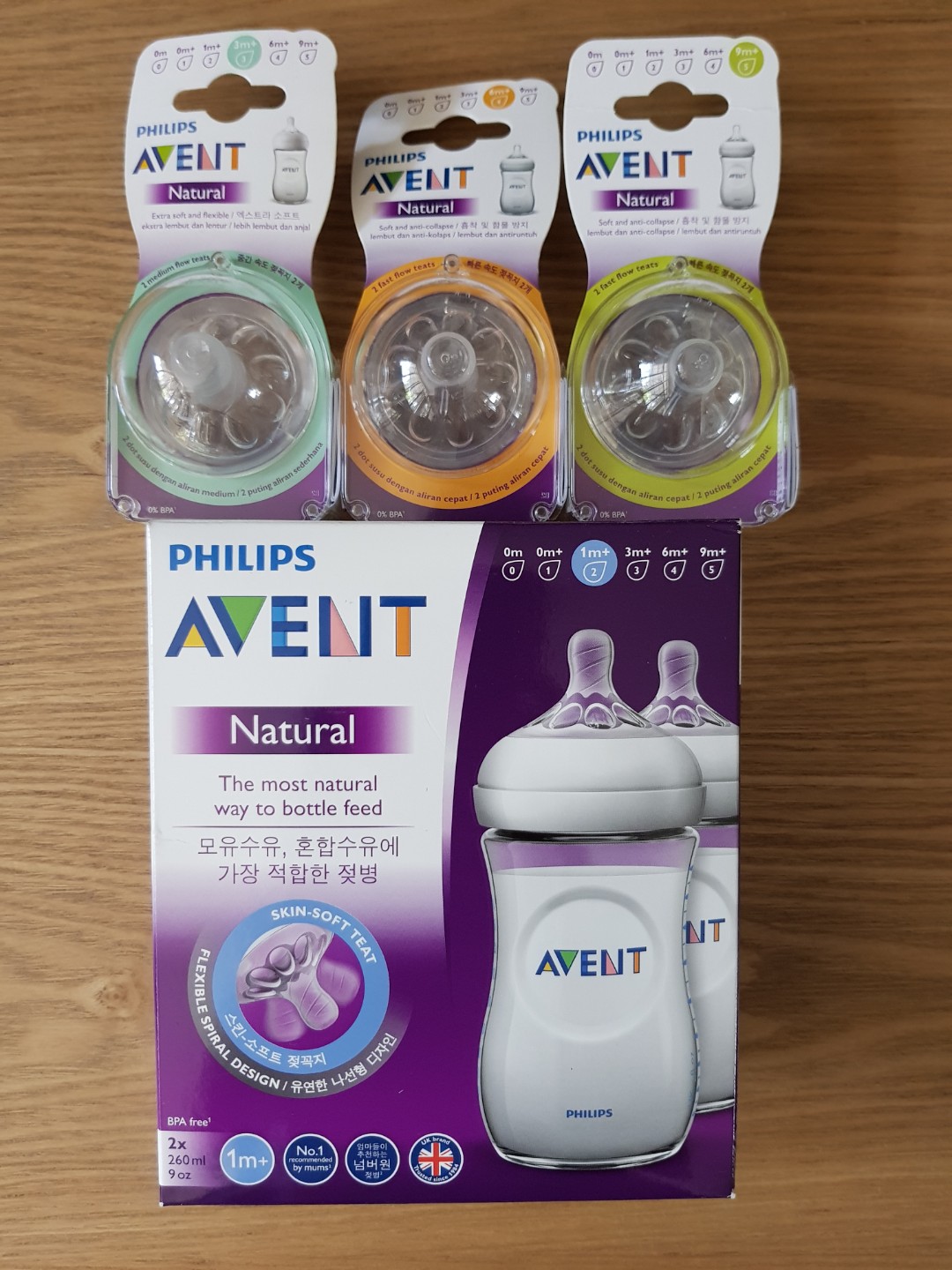 Avent baby bottles & nipples set, Babies & Kids, Nursing & Feeding