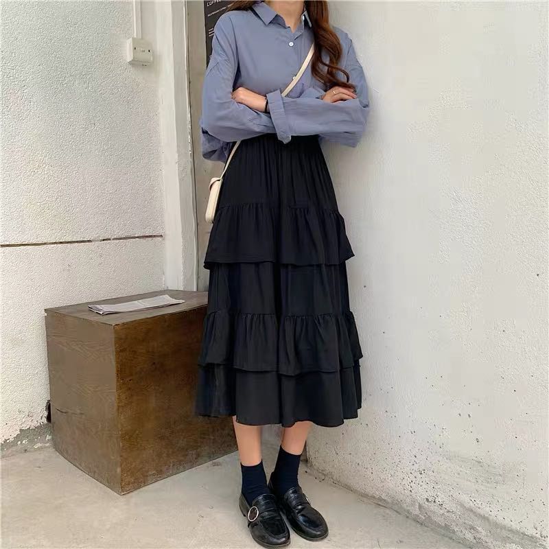 Black layered skirt sales outfit