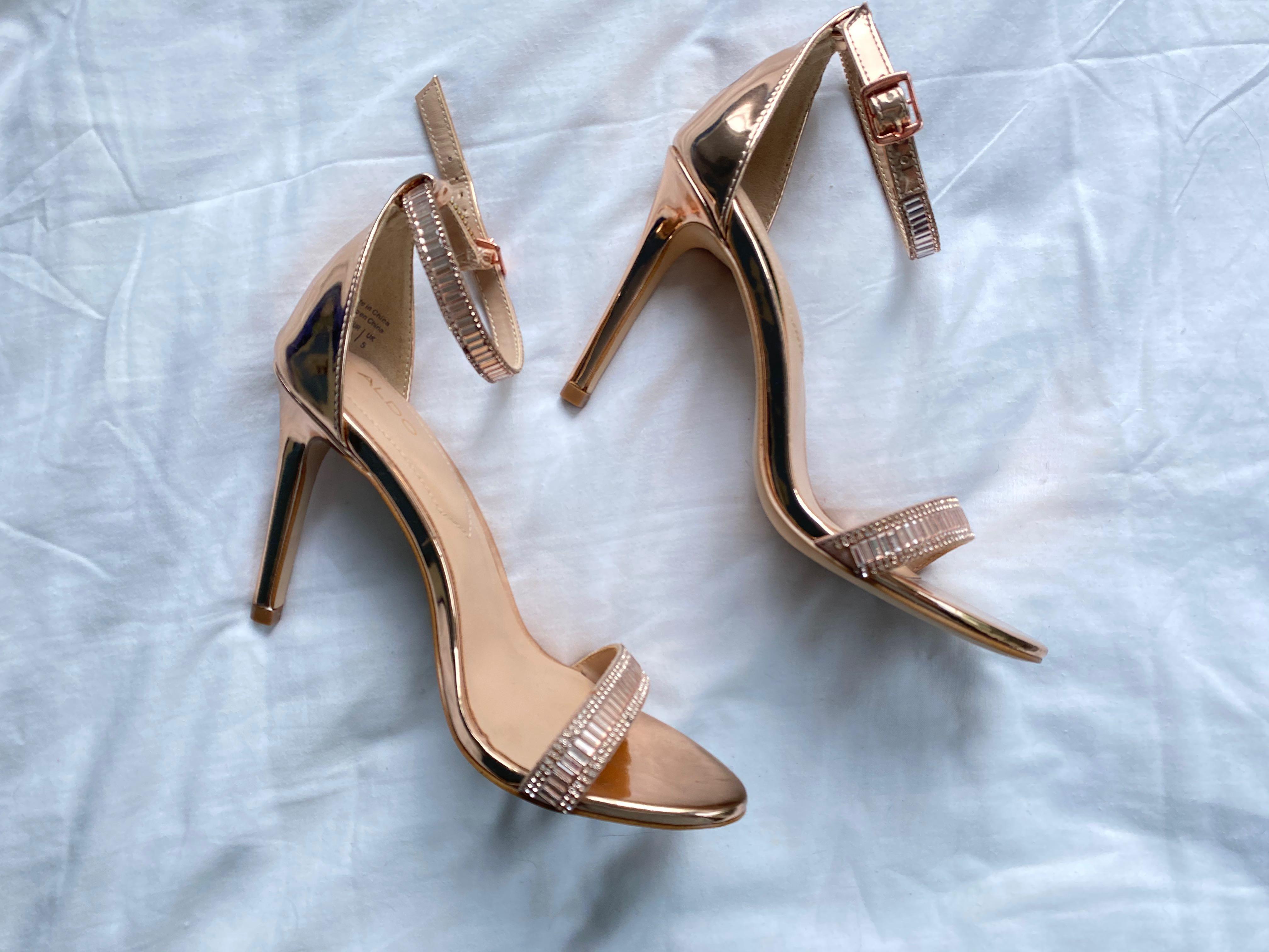 gold bronze shoes heels