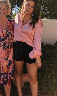 Boohoo silk button up shirt