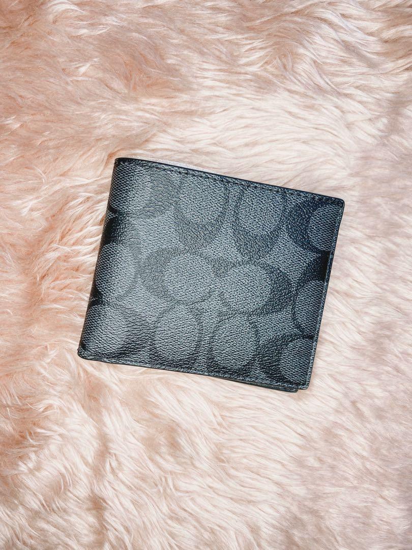 coach bifold wallet in signature canvas