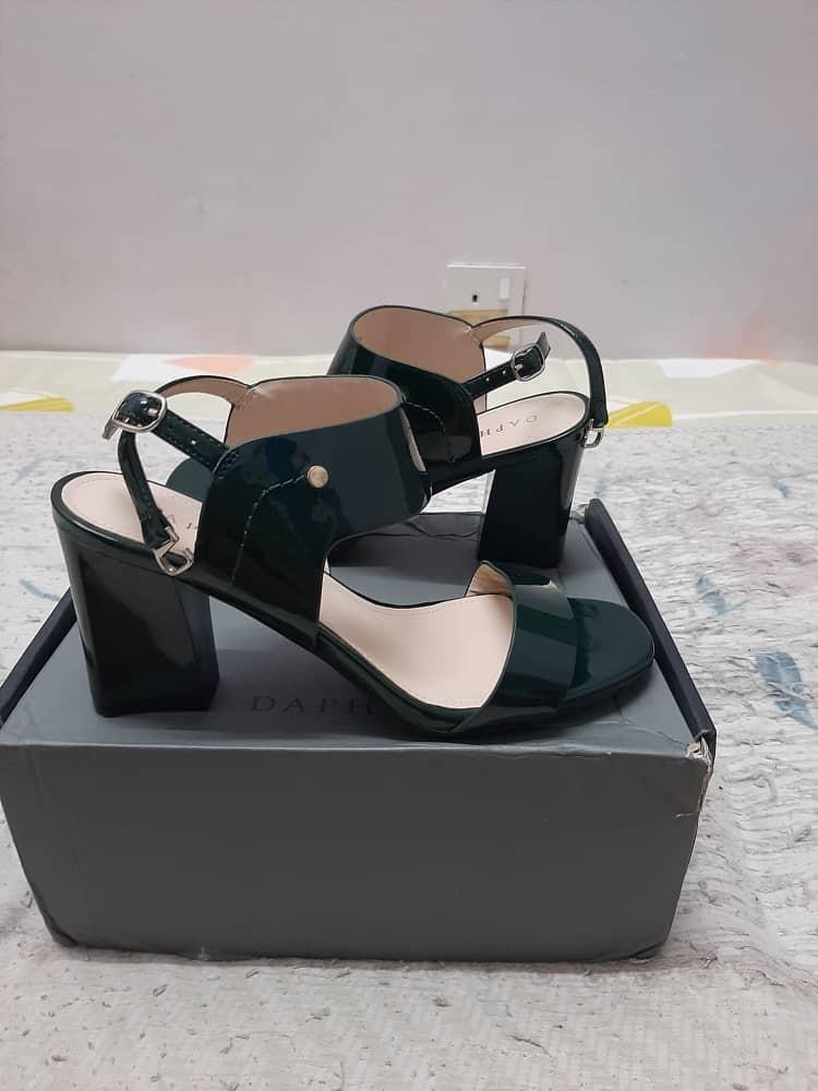 olive green block heels