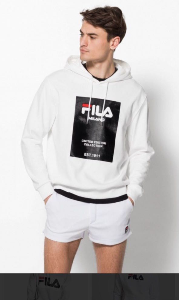 Fila Milano Hoodie Collection White Men s Fashion Tops Sets Hoodies on Carousell