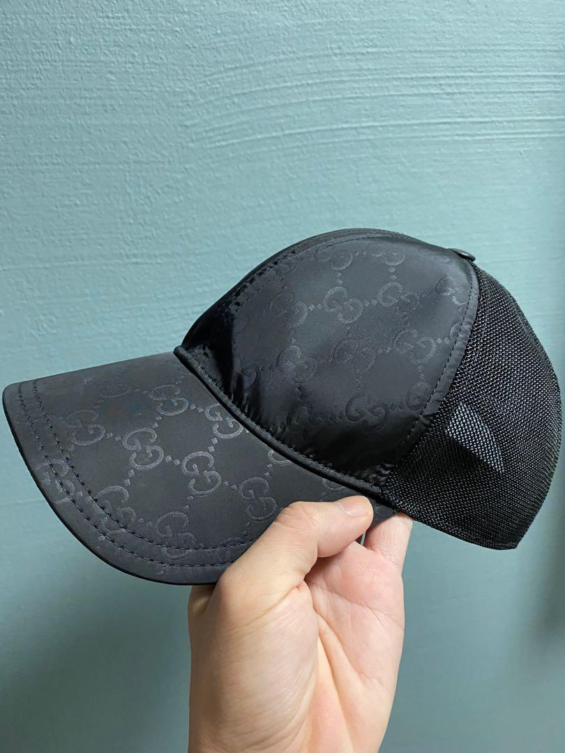 Gucci GG Guccissima Nylon Baseball Cap in Black