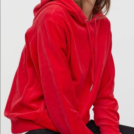 h&m velvet hoodie