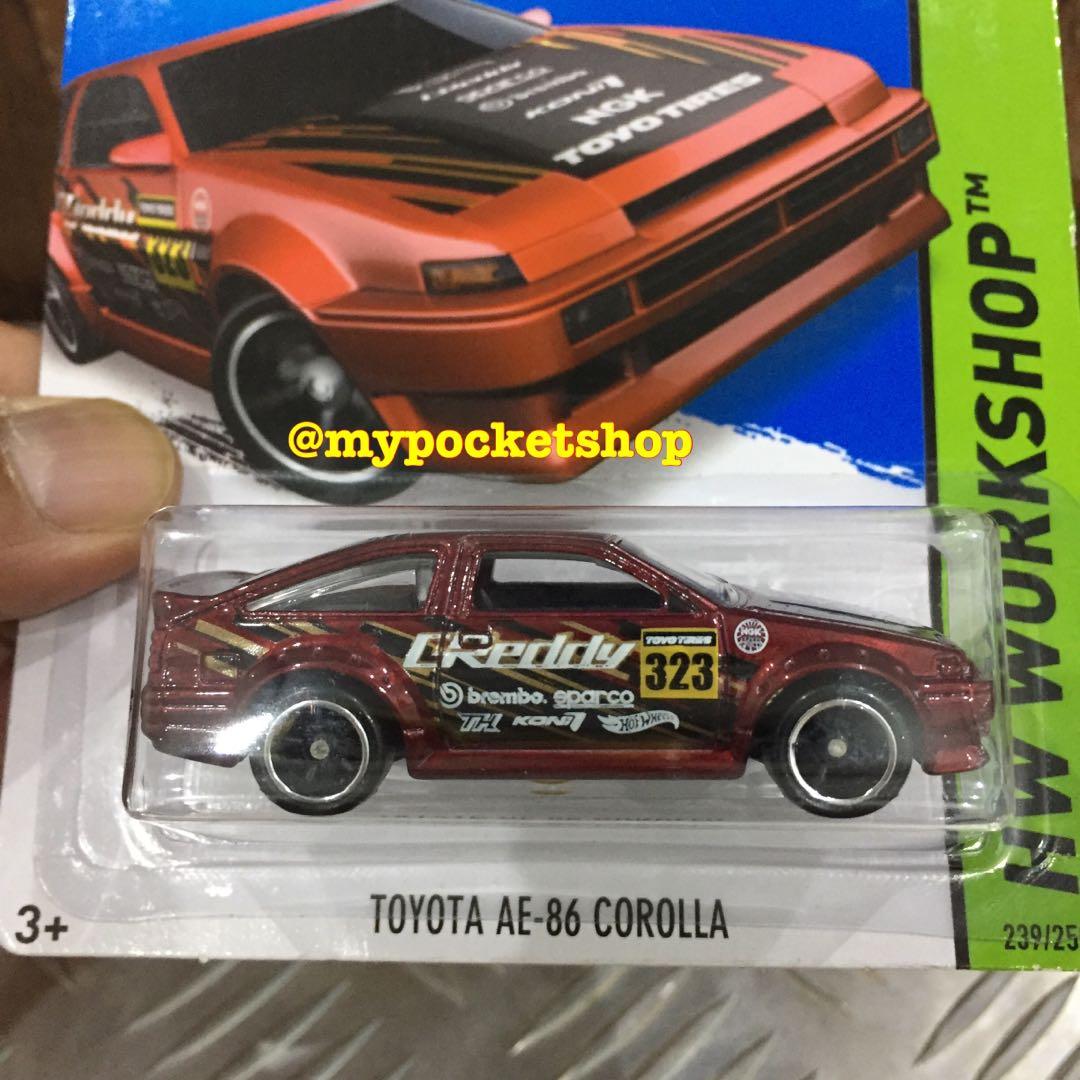 Hot Wheels TOYOTA AE-86 COROLLA - Spectraflame Red / Hotwheels 2015  Workshop - Drift Race / Super Treasure Hunt