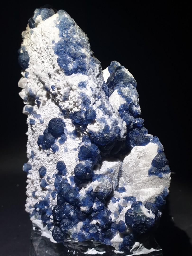 Huge Sapphire Blue Botryoidal Fluorite Crystal on Matrix Women s