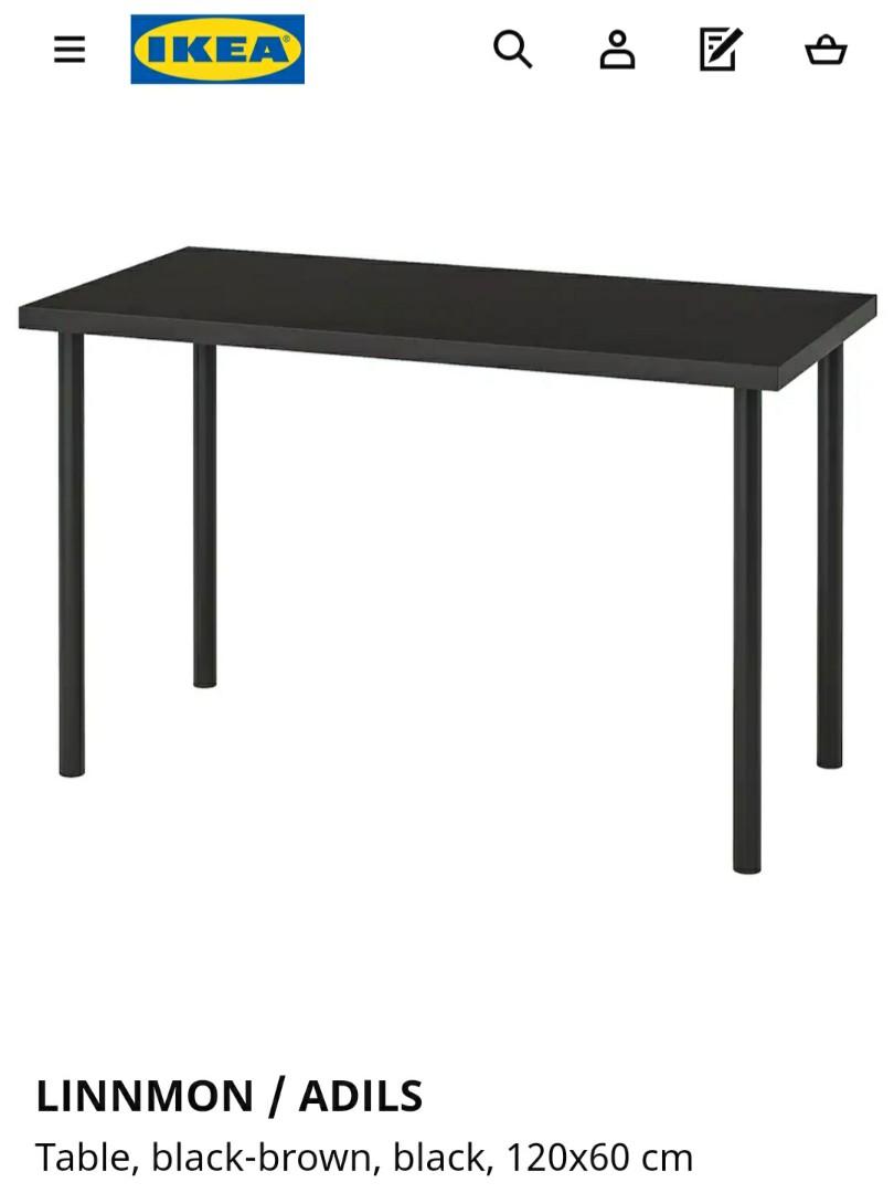 IKEA LINNMON table top with 4 ADILS legs, Furniture & Home Living