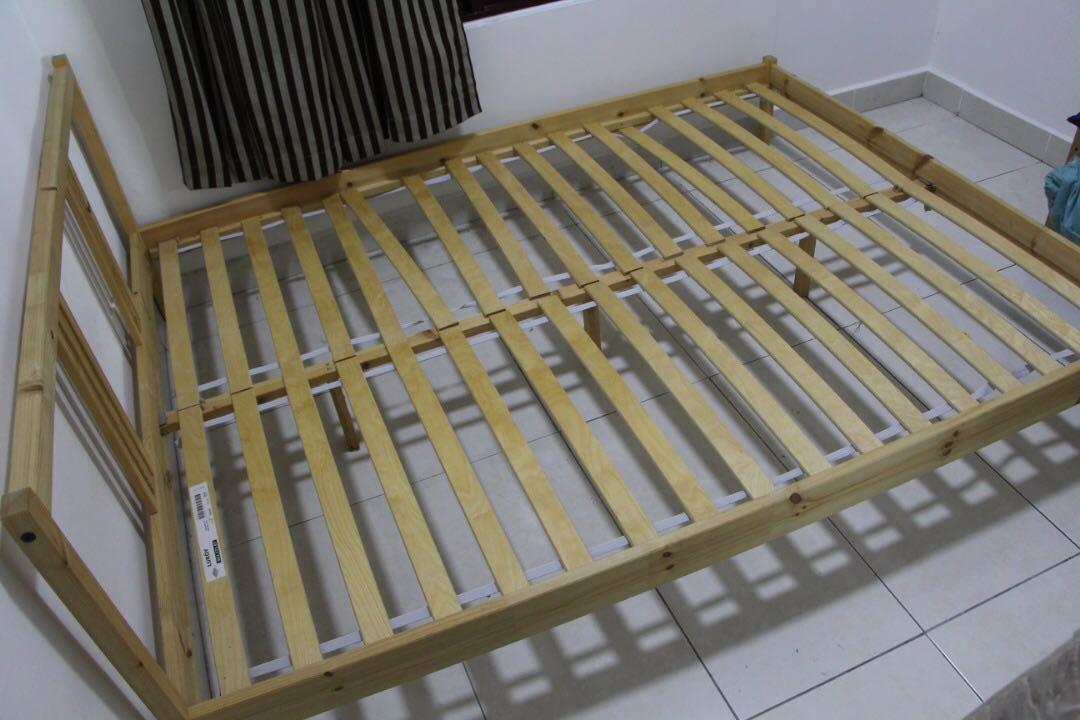 Ikea FJELLSE Bed Frame Queen Katil IKEA, Furniture & Home Living