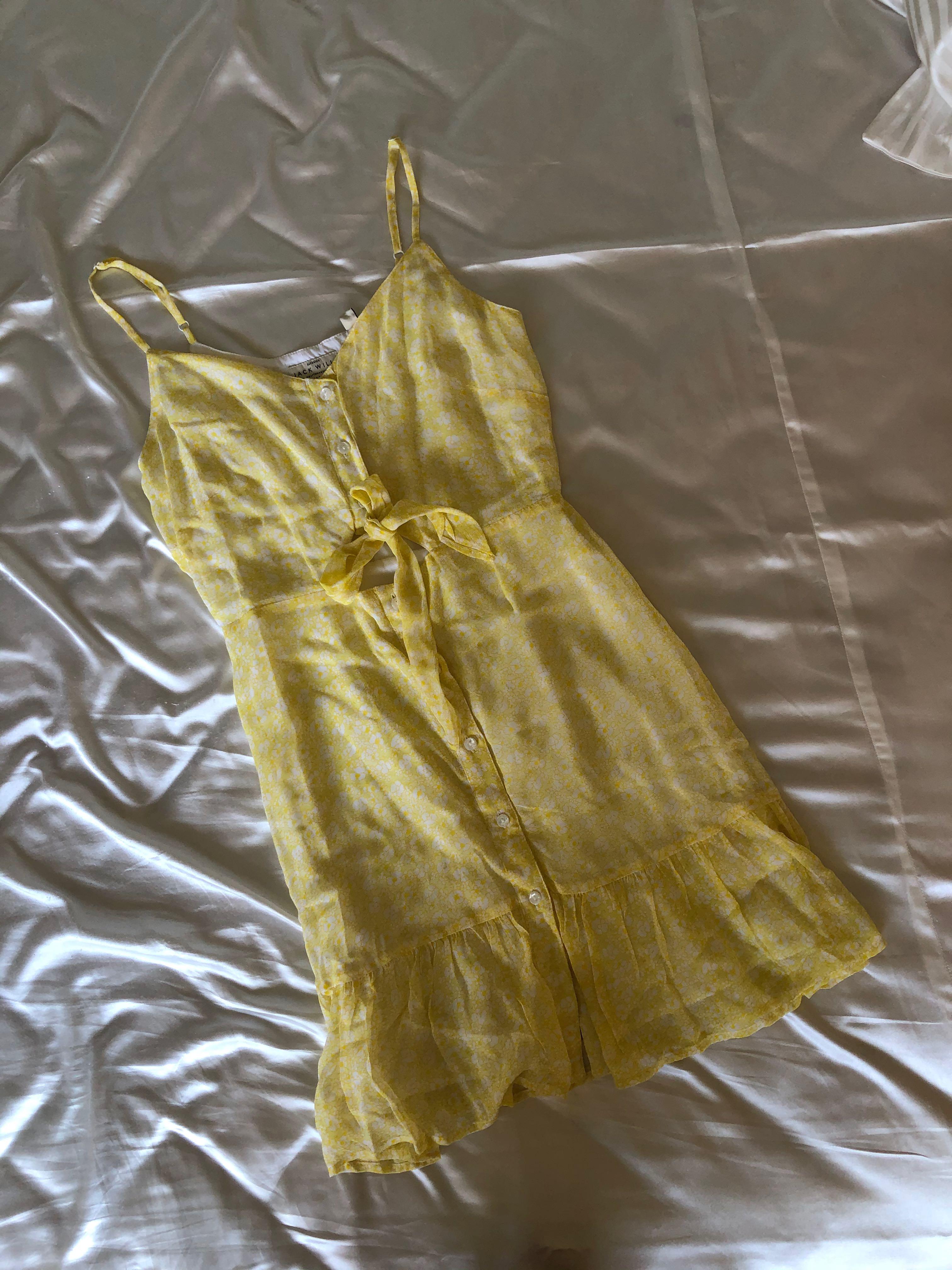 jack wills yellow ribbon sun dress Women s Fashion Tops Sleeveless on Carousell