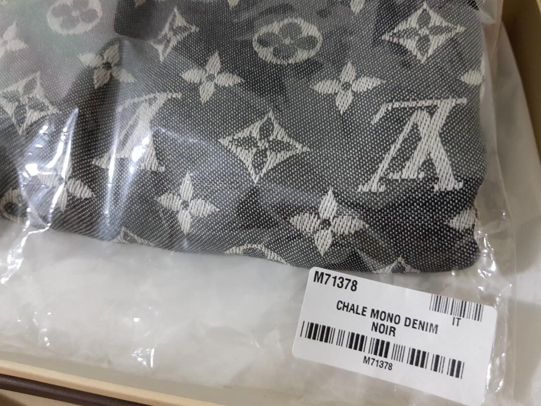 Louis Vuitton monogram denim shawl m71378 Black Wool ref.234952