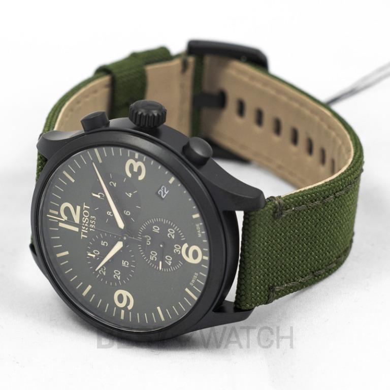 Tissot Chrono XL Green Dial Green NATO Strap Watch For Men - T116.617.37.097.00