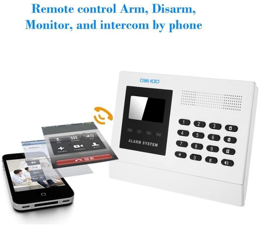 Free Express Delivery] OWSOO 433MHz Wireless Auto-dial GSM SMS Alarm  Security System LCD Display PIR Motion Sensor Wired Siren Wireless Siren  Door Sensor Phone App Remote Control Home Burglar Alarm Security, Furniture