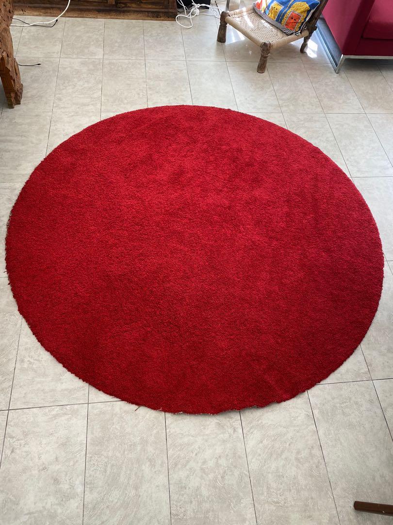 Round Carpet Ikea (195cm), Furniture & Home Living, Home Decor, Carpets