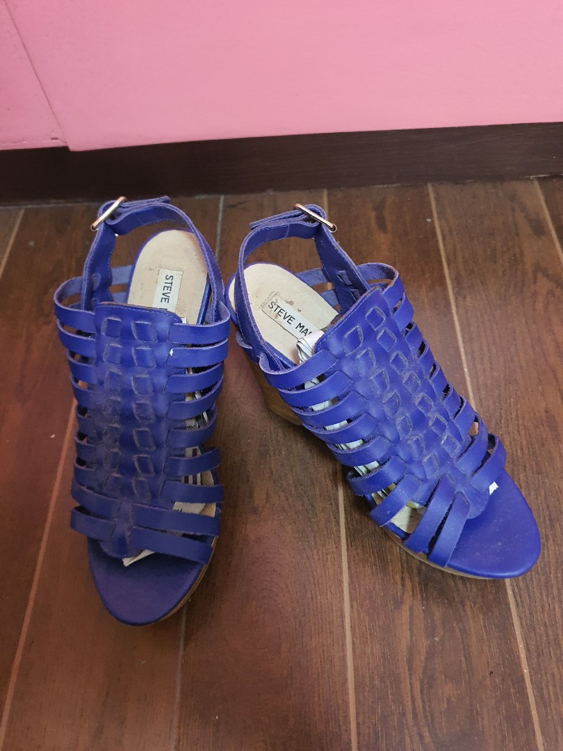 royal blue wedge sneakers
