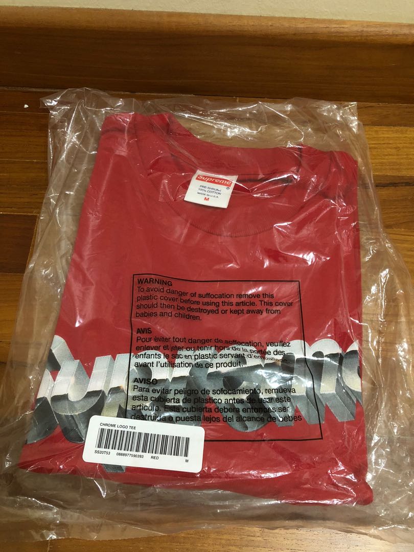 supreme chrome tee red