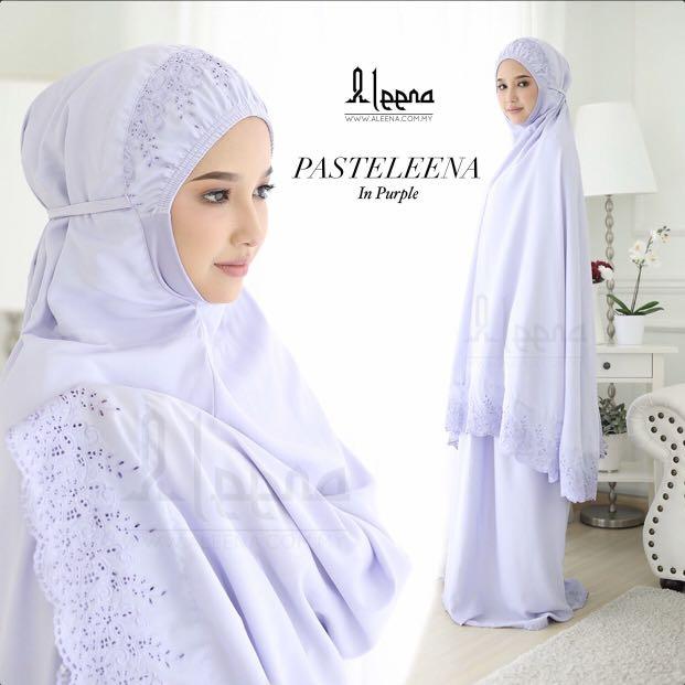 Telekung Aleena Pasteleena Purple Muslimah Fashion Two Piece On Carousell