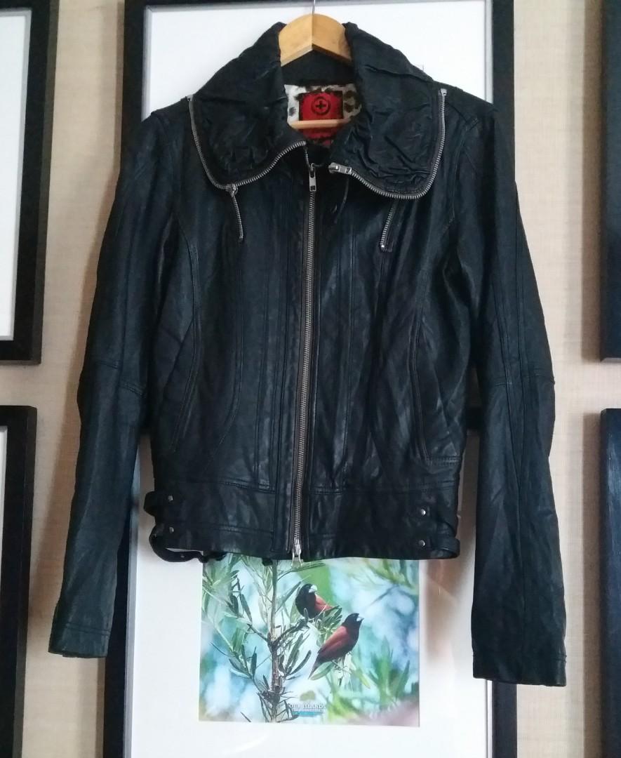 jean and leather jacket