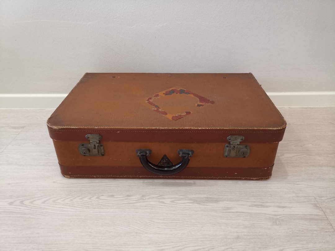 Vintage Suitcase Antique Luggage Retro Trunk, Hobbies & Toys