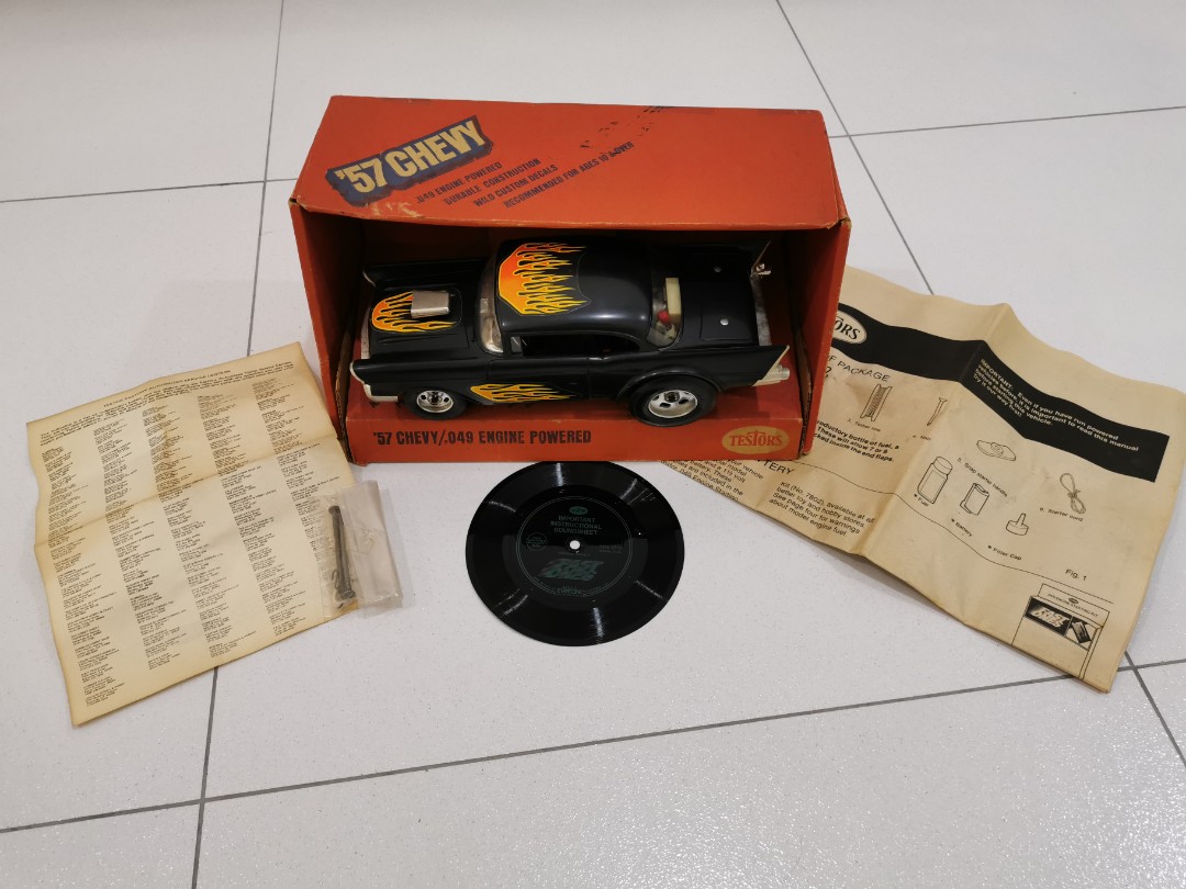 Vintage Testors Chevy '57 with Cox 049 engine. Tamiya