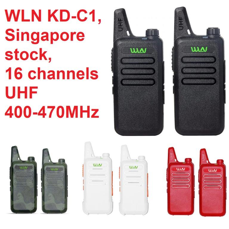 WLN KD-C1 x pcs (1 pair) Mini UHF 400-470 MHz Handheld Two Way Ham Radio  HF Communicator Walkie Talkie Long Range USB charging convoy ship cruise  black KDC1 Long range, Mobile