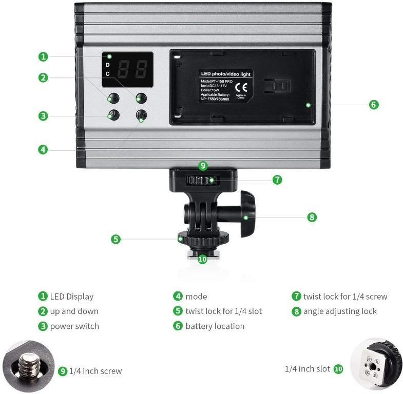 Zecti 144leds Camera Video Light,4mm Super Slim,Ultra High Power,1500LM