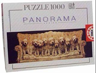 1000 pcs Golden Retriever puppy - puzzle on frame