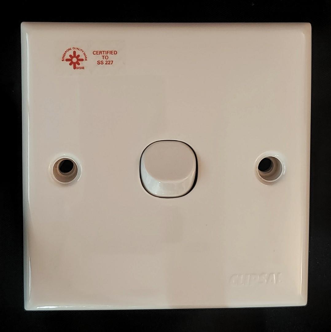 Clipsal light switch, 1 gang, S/1/E30, good condition, Furniture & Home