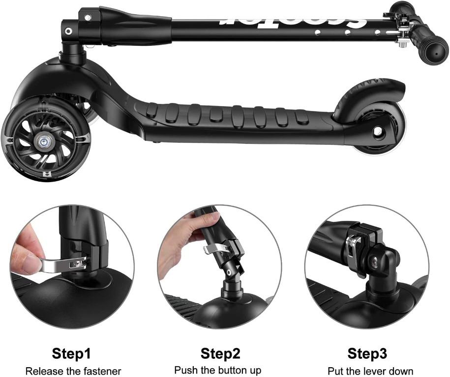 3 Wheel Scooter Height Adjustable Foldable Assemble Free Smooth Riding