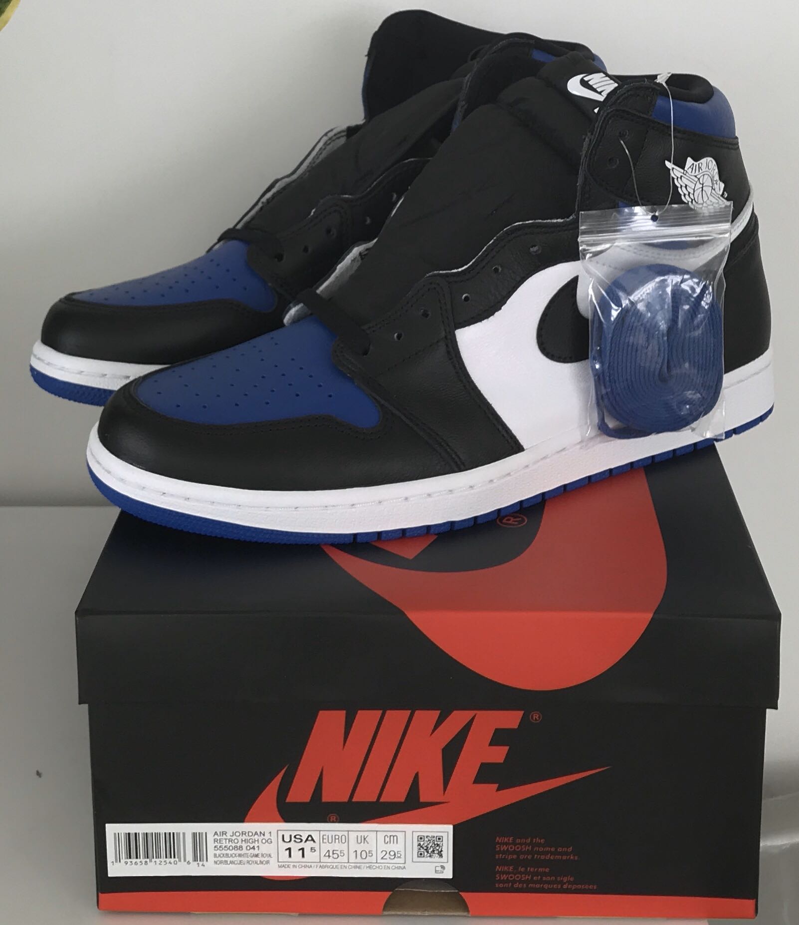 Air Jordan 1 Retro High Royal Toe/Royal Blue US11.5, Men's Fashion ...