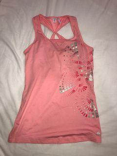 Authentic Adidas Climalite Pink Cross-Back Tank Top