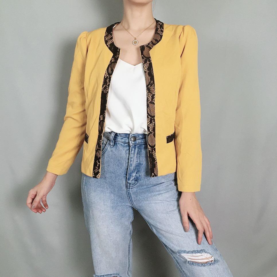 Blazer (X063) (Category: Coats, Jackets and Outerwear) located in Calamba. Submitted by basicnbuttons (Listing ID 1006019875, Image 2). Description: Mustard M-L With inner lining & pockets ♥️Preloved unless stated BRANDNEW ♥️First to pay policy after we send invoice ❌we cannot provide sizes in inches except on what is given. How to order: ▪️Make offer(✨Auto Pass for low baller ) ▪️Send us your deets Name: Cp # Complete add MOP: BPI/BDO/ GCASH onl