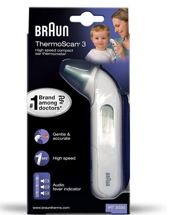 Braun Thermoscan 3 IRT3030 Baby Child Adult Digital Ear Thermometer Reading Temperature, Beauty