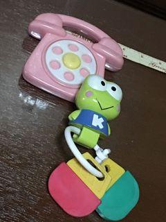 Bundle 2 - Baby Rattle Toy - Telephone - Frog -  Ice Cream - PreLoved