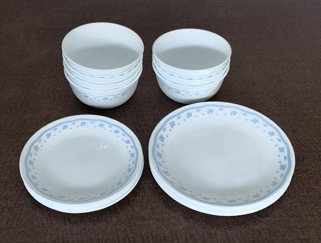 corelle morning blue dinner set