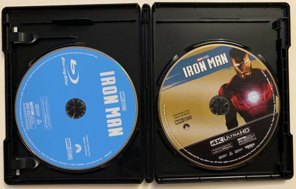 DISNEY MARVEL IRON MAN 4K ULTRA HD + 2D BLU RAY 2 DISC SET NEW NO DIGITAL  CODE ORIGINAL US IMPORT ROBERT DOWNEY JR., Hobbies  Toys, Music  Media,  CDs 