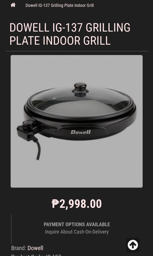 Dowell Indoor Grill Non Stick flat grilling plate, Furniture & Home