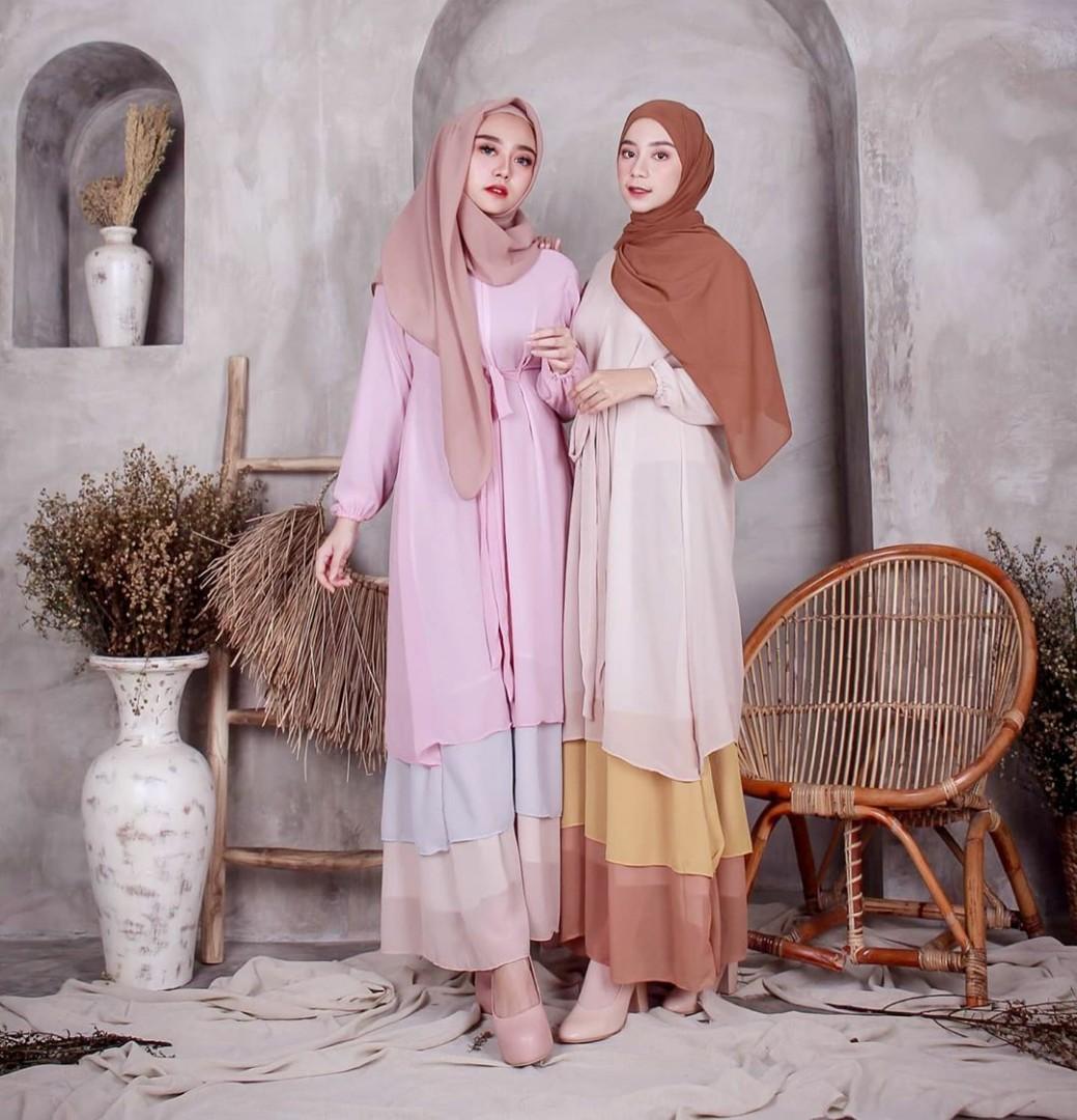 Gamis Qinara Baju Muslim Busui Fesyen Wanita Pakaian Wanita Gaun Rok Di Carousell