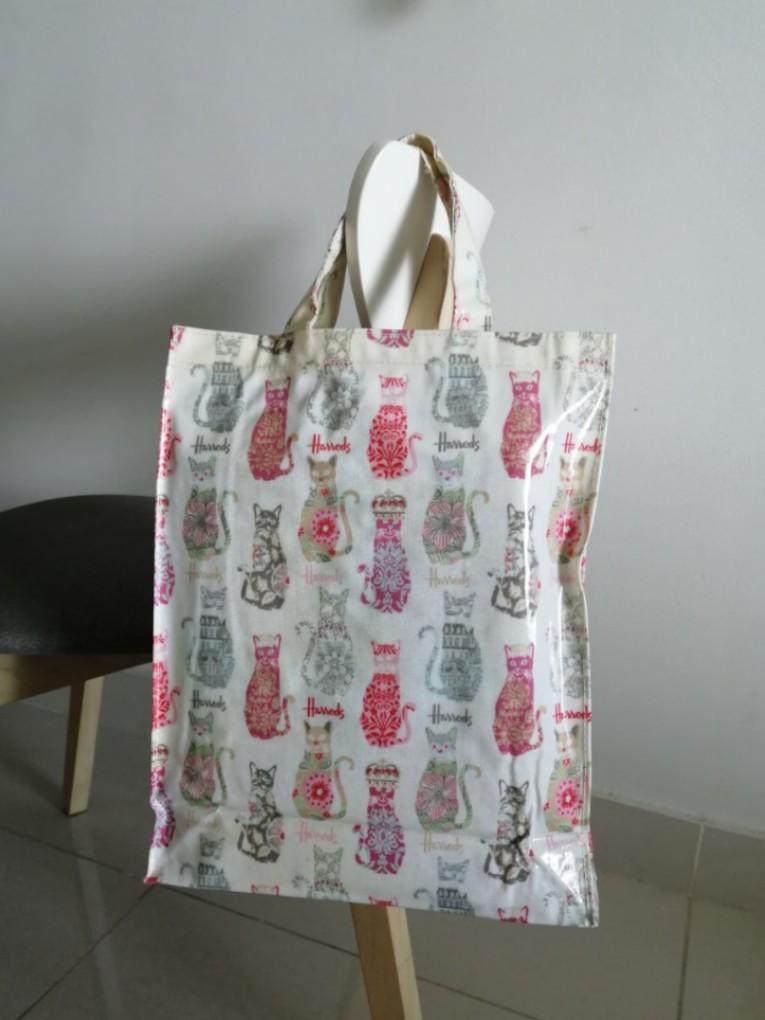 harrods signature logo tote bag